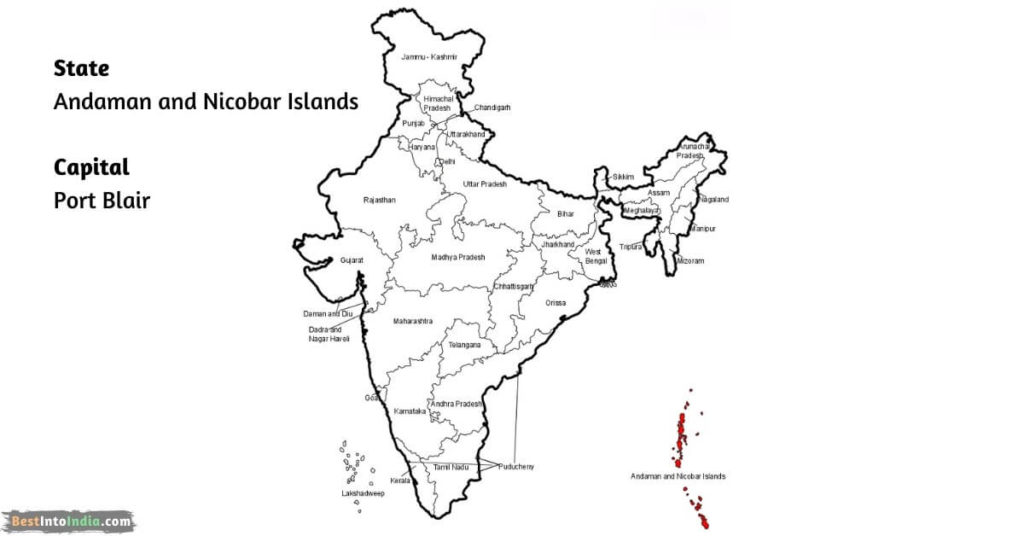 Andaman and Nicobar Islands map