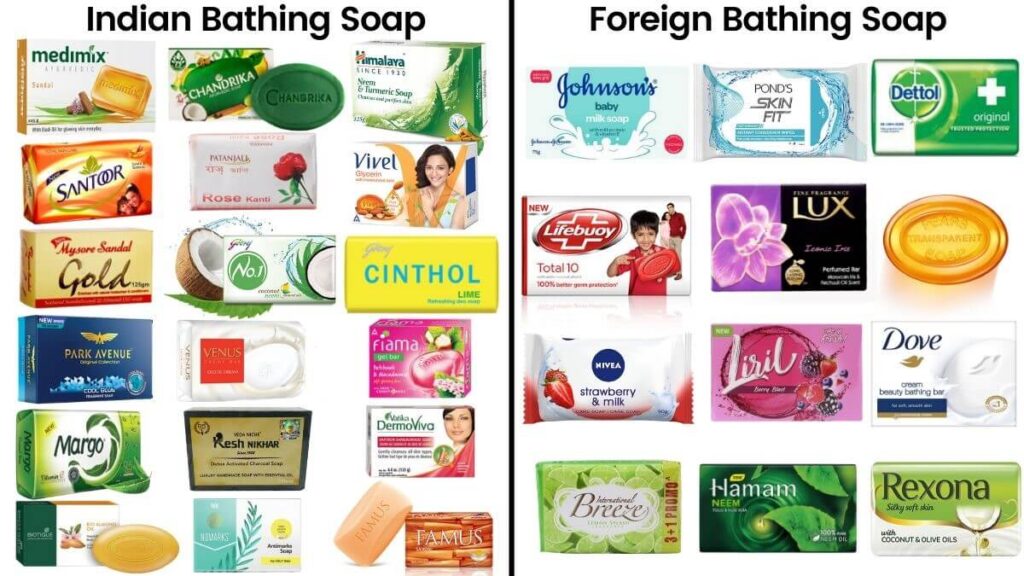 Indian Bathing Soap vs Foreign Bathing Soap